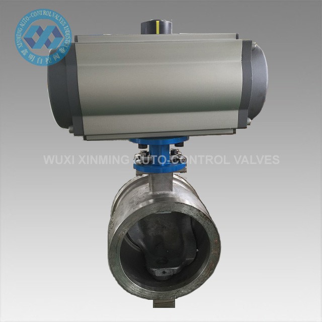 V-shape Ball Valve with pneumatic actuator