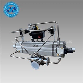 Sanitary Three Way Clamp Ball Valve With Pneumatic Actuator