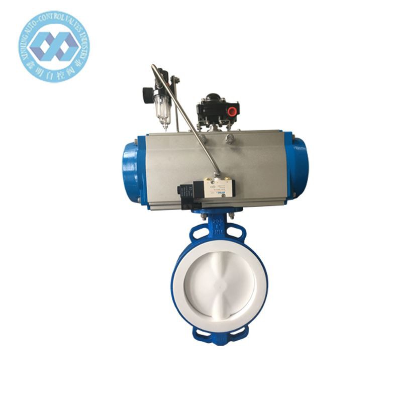 PTFE Lined Pneumatic Butterfly Valve